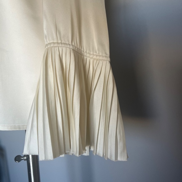 P.A.R.O.S.H. Cocktail Blouse Shirt Piano With Pleated Poet Sleeves Cream/Beige - Picture 14 of 14